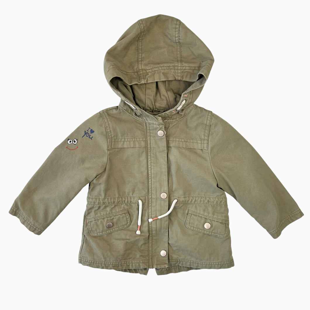 Manteau 3 en 1 mi-saison vert style parka 2-3Y