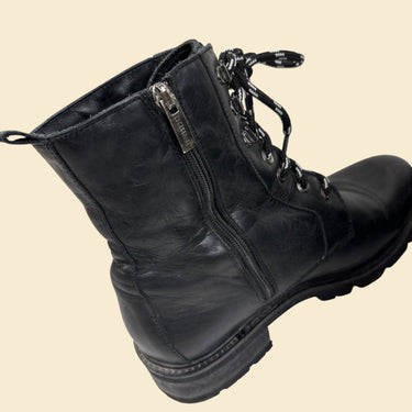 Bottines noires en cuir pour femmes 7.5US