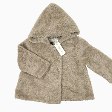 Veste à capuchon taupe en peluche 2-3Y