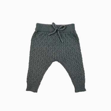 Pantalon eucalyptus en tricot texturé 0-3M