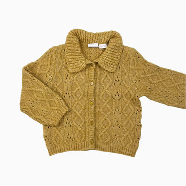Cardigan dijon en tricot de lainage torsadé 12-18M
