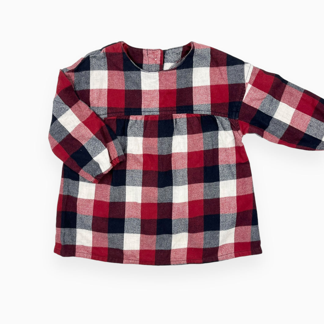 Robe en flanelle de coton à carreaux 80 (fit 12-18M)