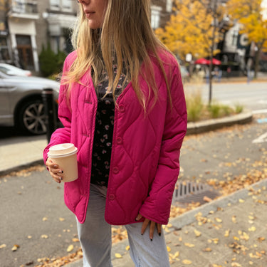 Manteau fushia mi-saison pour femmes XS