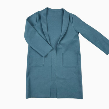 Manteau long vert teal en feutre de poly 130 - 8Y