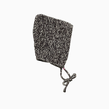 Bonnet gris et blanc en tricot de coton et soie 45CM 3-6M