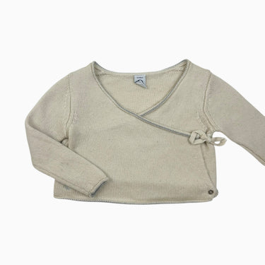 Pull kimono vanille en tricot de laine 24M