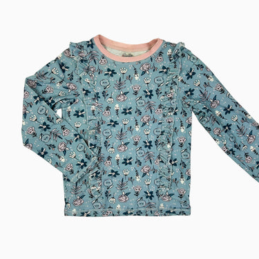 Haut de maillot bleu fleuri 5Y