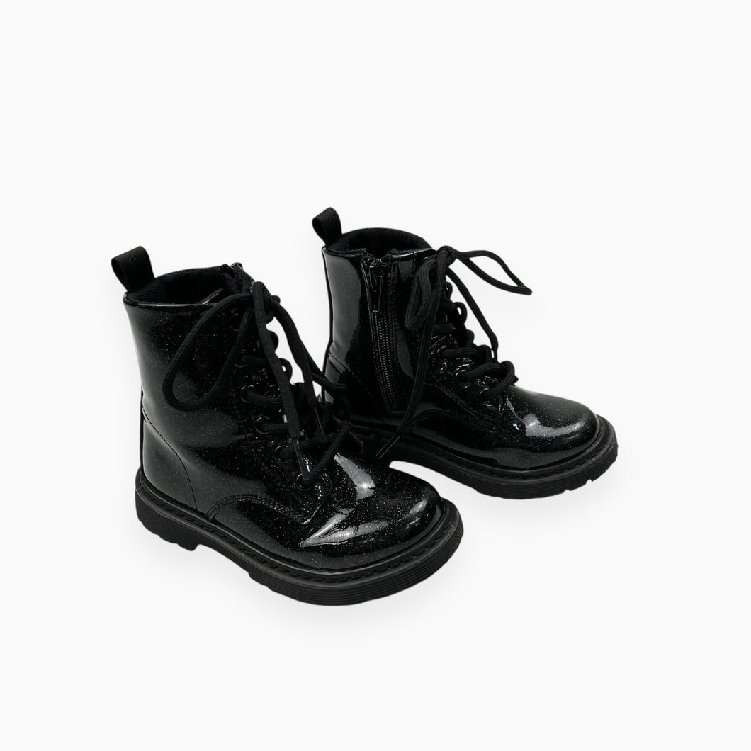 Bottes noires scintillantes avec fermeture latérale 8 US