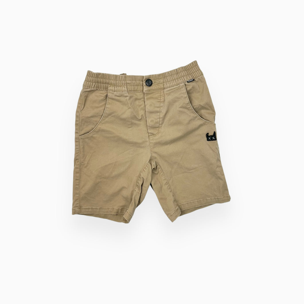 Bermudas beige en canvas de coton extensible 7Y