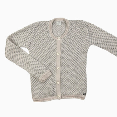 Cardigan rose très pâle et argent en laines mélangées 8Y