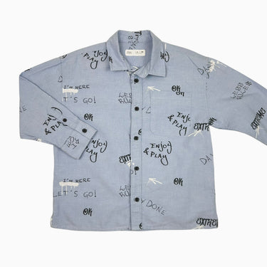 Chemise bleue 'écriture' 6Y