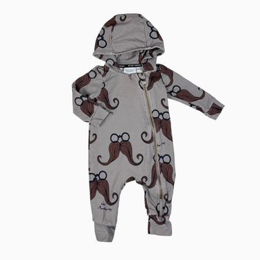 Combi à capuchon grise 'moustaches' 62-68CM 6M