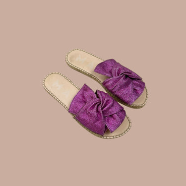 Sandales magenta scintillantes en cuir et osier tressé pour femmes 38EU