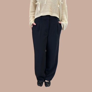 Pantalon 'Effortless' noir en crêpe pour femmes 4US