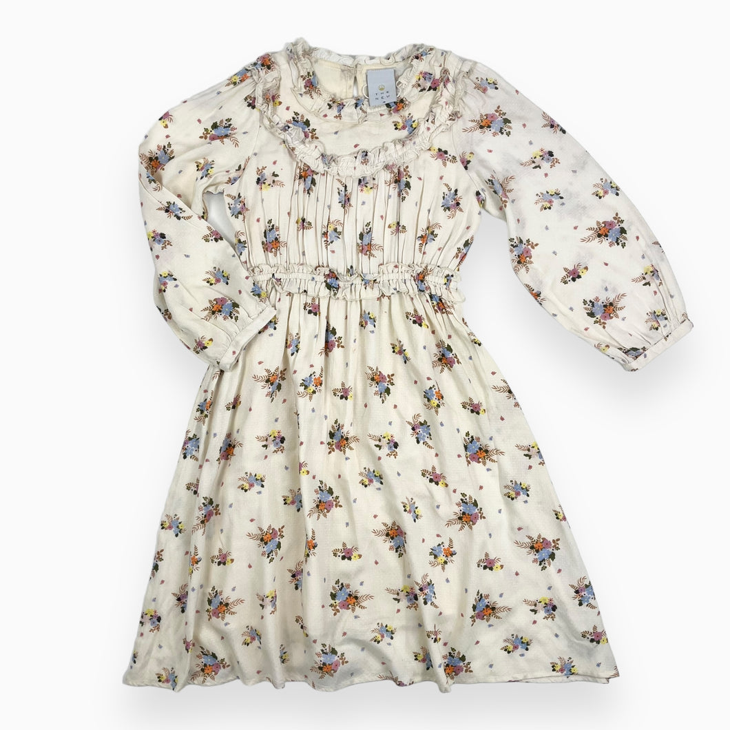 Robe maxi crème en viscose doublé en coton à motif floral 7-8Y