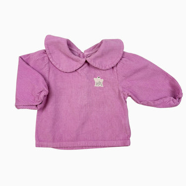 Blouse à col claudine fushia en corduroy 6M