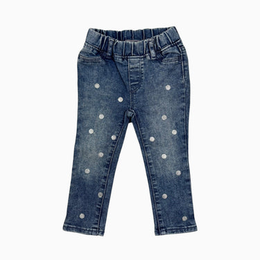 Jeans en denim à pois scintillant argenté 2Y