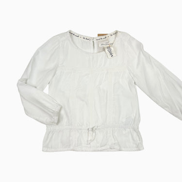 Blouse blanche avec détails en broderie 3-4Y