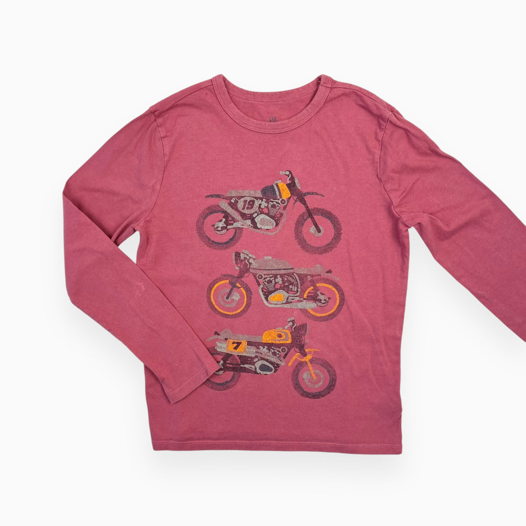 Chandail blush en coton à imprimé moto M (8-9Y)