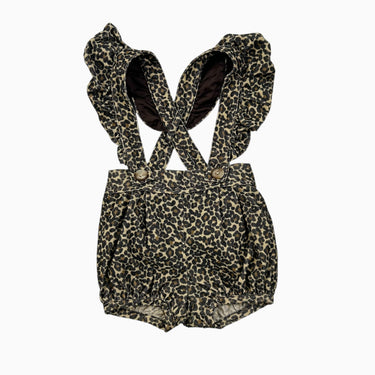 Bloomer à bretelle léopard en corduroy 6M