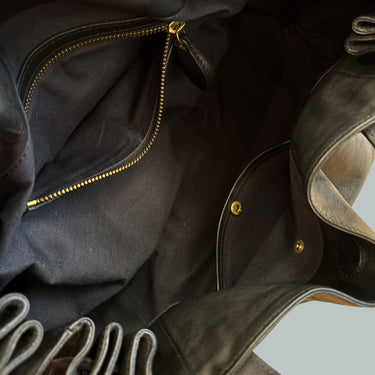 Sac à main noir en cuir 'Hobo' pour femmes