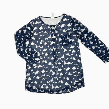 Blouse blanche coeurs marine 6Y