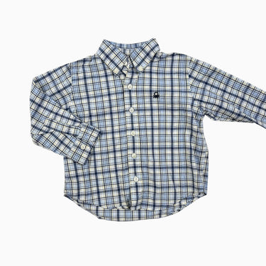 Chemise carreautée marine et jaune 18M