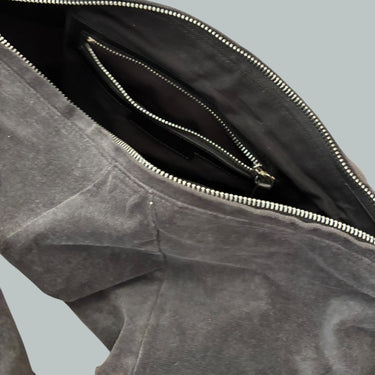 Sac à main gris en velours pour femmes