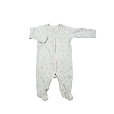 Pyjama blanc à rayures et fleurs 3M