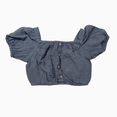 Blouse cropped grise en mousseline 4-5Y