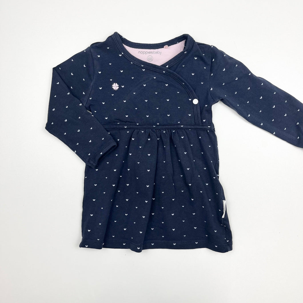 Robe en coton marine 4-6M