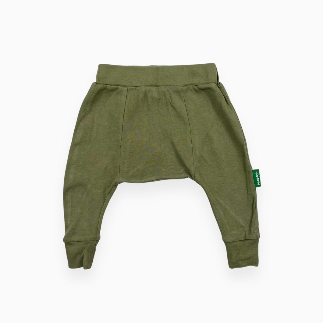 Pantalon vert sauge en coton bio 3-6M