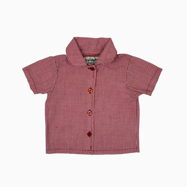 Chemise vintage à vichy rouge 6-9M