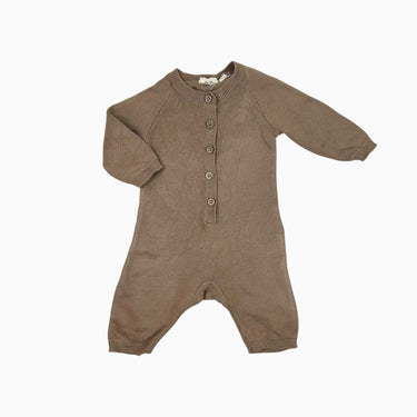 Combi marron en tricot de coton viscose 0M