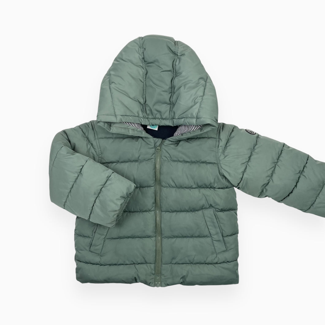 Manteau style puffer vert doublé en polar 24M