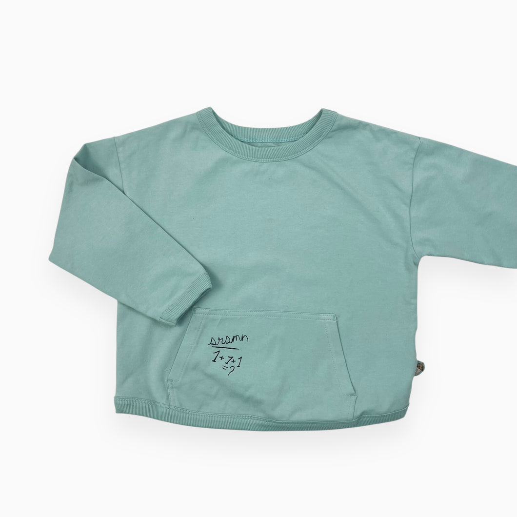 Pull aqua en coton et élastane avec poche kangourou 4Y