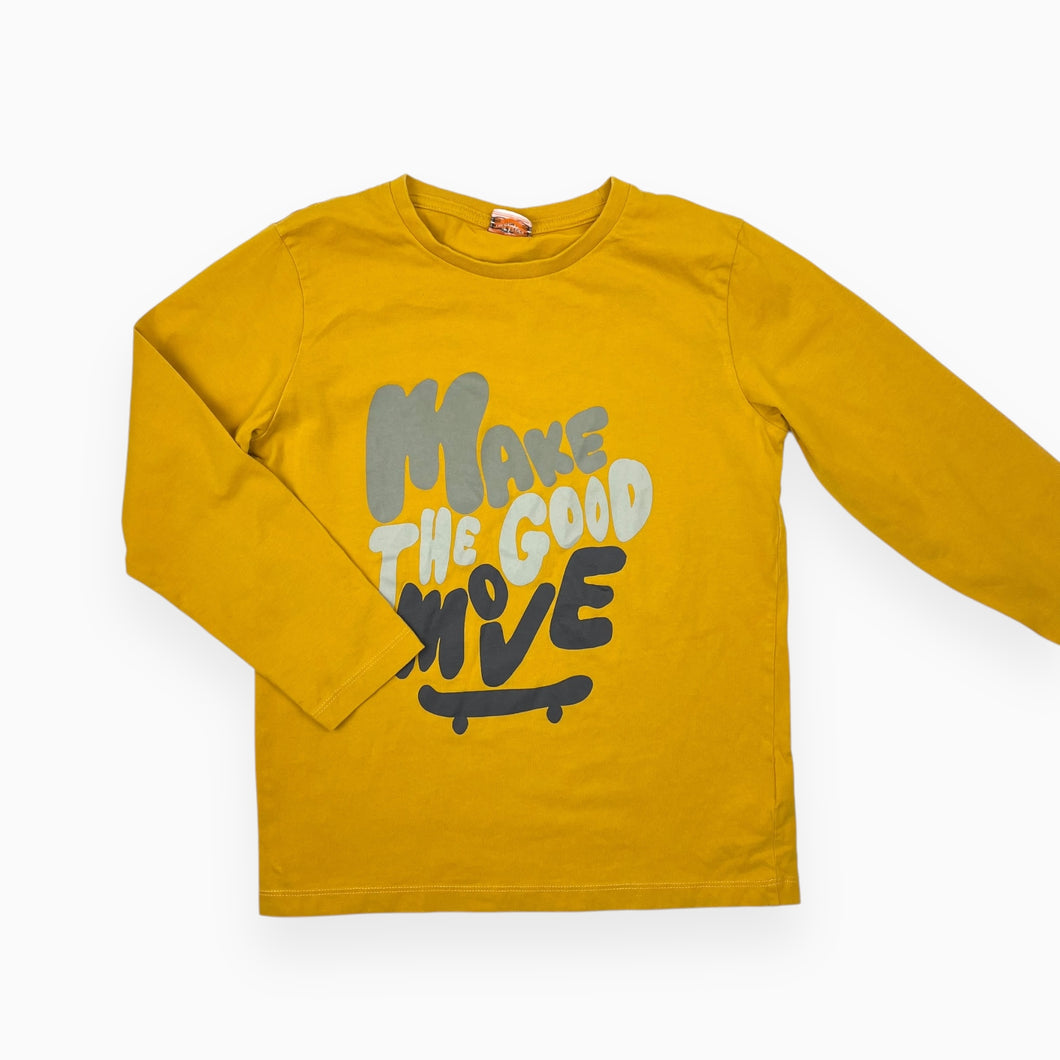 Chandail jaune d'or en coton 'Make the Good Move' 10Y