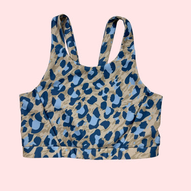 Bralette de sport sable léopard pour femmes S