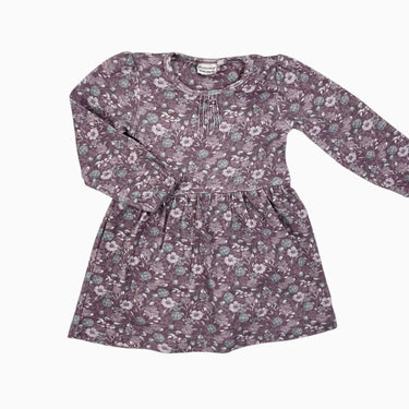 Robe mauve fleurie en coton et modal avec body intégré 24M
