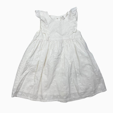 Robe écru broderie anglaise en coton 12-18M