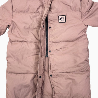 Manteau mi-long marron-prune puffer avec capuchon 8Y