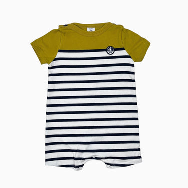 Combi short ocre et à rayures 12M