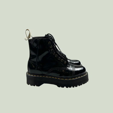 Bottes noires vernies à lacet pour femmes 41EU