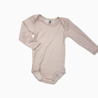 Cache-couche rose à pois en laine et coton 36M