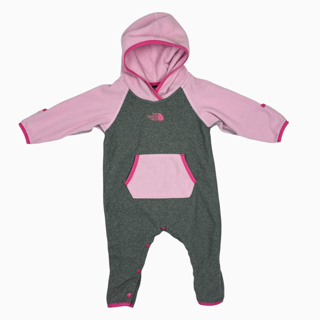 Combi en polar grise et rose 3-6M