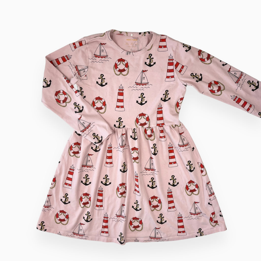 Robe rose en coton motif nautique 10-11Y