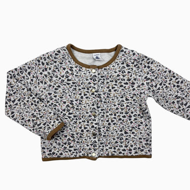 Cardigan gris fleuri avec point scintillant 6Y