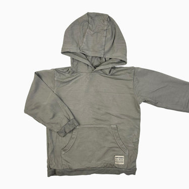 Pull à capuchon vert-gris en viscose de bambou 3-4Y
