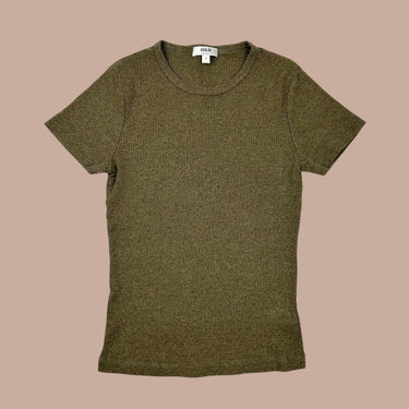 T-shirt olive en poly, coton et rayonne pour femmes S