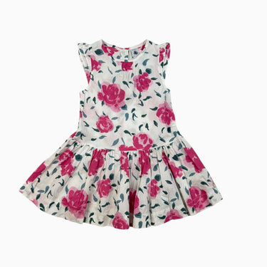 Robe blanche 'fleurs' 4Y